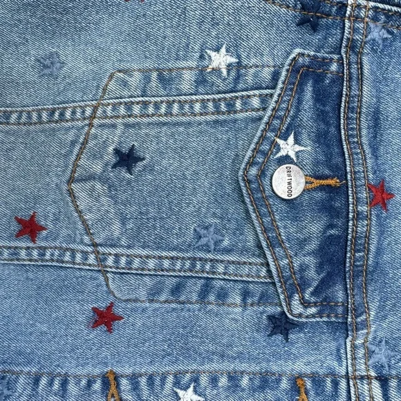 Driftwood Jeans Classic Embroidered Denim Jacket Starry Night Americana Large - Picture 8 of 16